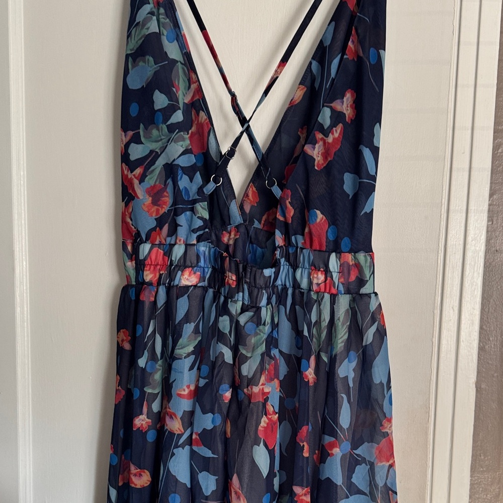 Floral Blue Maxi Dress - Picture 7 of 10